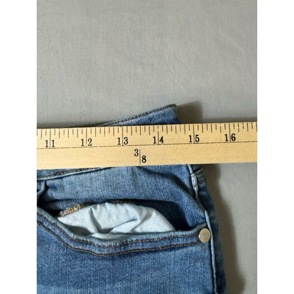 Judy Blue Mid Rise Skinny Jeans Womens 11/30 Blue Stretch Embroidered Distressed - Picture 5 of 10
